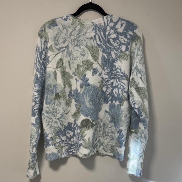 Joie Botanical Crew Neck Sweater - Soft Blue and Green - Picture 6 of 6